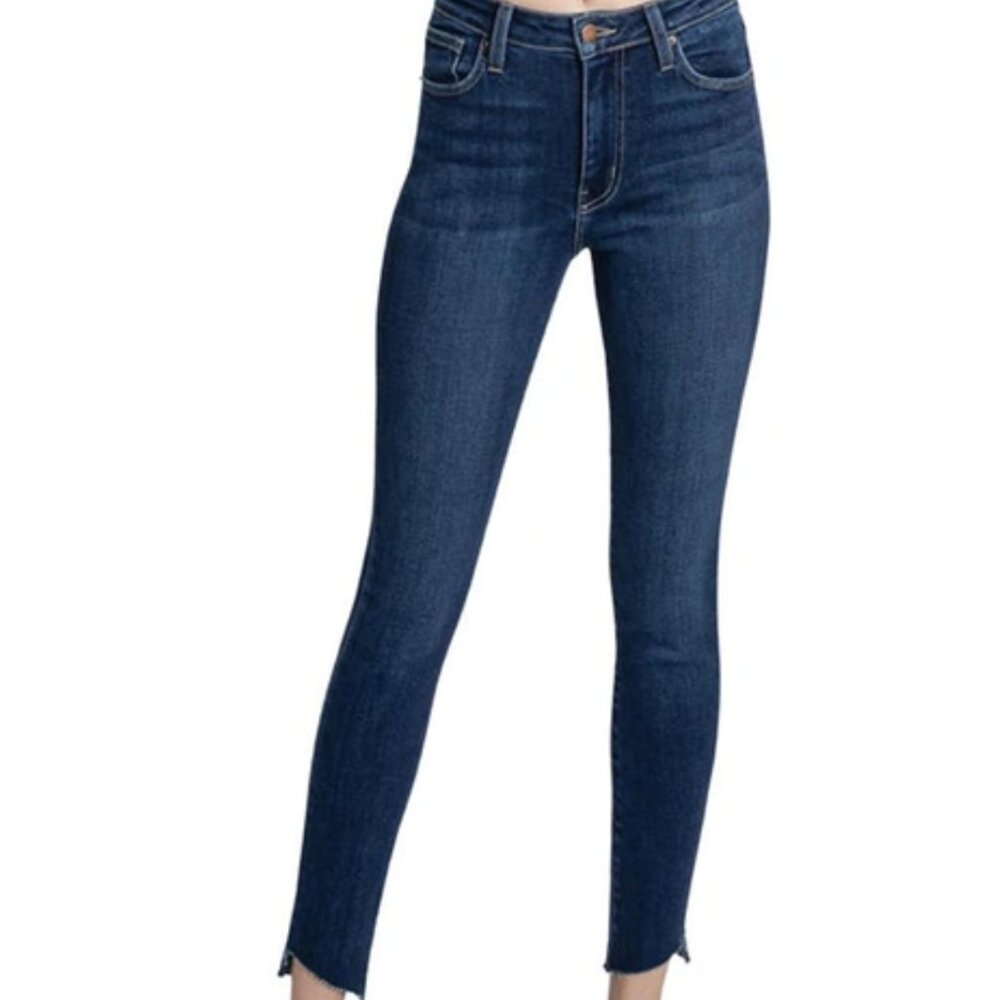 L.T.J. Verona High Waist Slant Hem Ankle Skinny Jeans